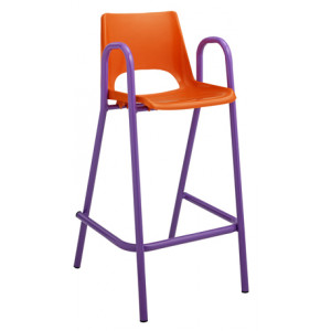 Chaise scolaire haute coque plastique - Coque plastique - Piètement tube acier - Hauteur d’assise : 53 cm