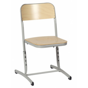 Chaise scolaire réglable en tailles - Tailles table réglable : de 1 à 3 - Assise en applique et dossier encastré hêtre multiplis
ép. 8 mm