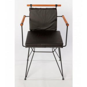 Chaise style industriel -  Structure métal - Dos et assise : tissu