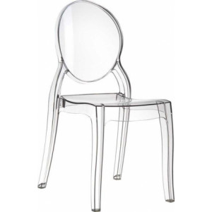 Chaise transparente Médaillon ELIZABETH  - Polycarbonate - Hauteur d'assise : 46 cm - Empilable