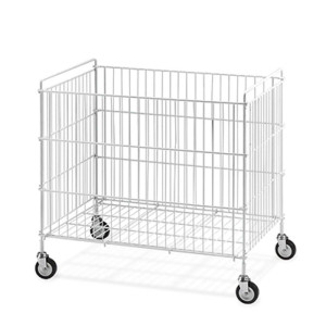 https://www.techni-contact.com/ressources/images/produits/merchandising/chariot-a-linge-pliable-en-acier-barre-ou-grillage-o-roues-8-ou-9-5-cm-l80-ou-100-x-l51-a-60-x-h75-a-87-cm-19252043-1.jpg - Tube d'acier plastifié blanc - 4 roulettes pivotantes : Diamètre de la roulette : 8 ou 9,5 cm