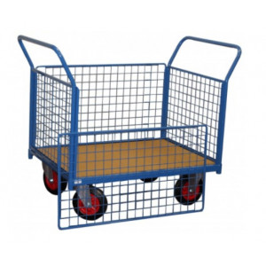 Chariot conteneur grillagé à ridelles amovibles - Charge utile : 500 Kg