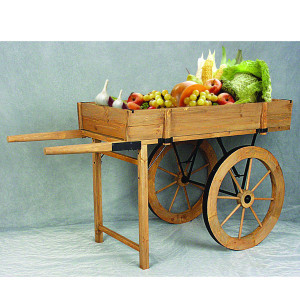 Charrette présentoir fruits et légumes - Dimensions (cm) : 73 x 60 x 211