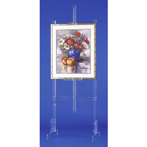 Chevalet d'exposition tableau en plexi - Simple ou double-face - Hauteur maxi : 200 cm — Capacité : jusqu'à 7 cm d'épaisseur