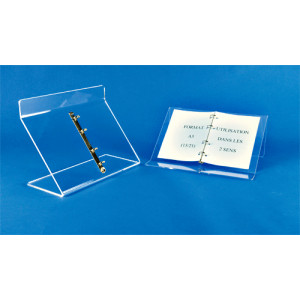Chevalet avec anneaux - Plexiglas épaisseur 5mm - Format : A5 ou A4 - Capacité 2 ou 6 cm de documents