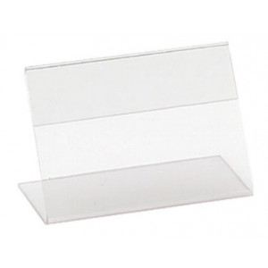 Chevalet horizontal transparent pour étiquettes - Dimensions  : De 6 x 4 à 10 x 7 cm
