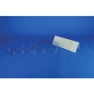Chevalets Porte Nom PVC - Lot de 10 pièces - PVC cristal rigide ép 1.5 mm - 3 tailles disponibles - Lot de 10 pièces
