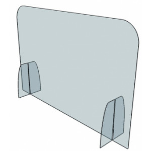 Cloison séparation de bureau plexi - Plexiglas cristal de 4 mm - Longueur 100 cm - Hauteur 65 cm