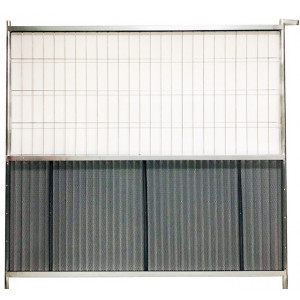 Clôture bardée semi-grillagée microperforée en location - Dimensions : 200 x 200 cm