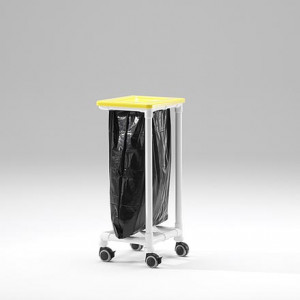 Collecteur à déchets à roulettes - Capacité : 1 x 120 L - Couvercle avec rebord - 4 roulettes 