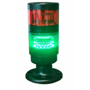 Colonne de signalisation lumineuse Led rouge/vert - Colonne en polycarbonate noir et lentille translucide