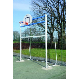 Combiné senior hand/basket avec cage - Hand : 3 x 2 m - Basket : ht 3,50 m - A sceller

