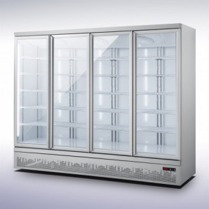Vitrine réfrigérée positive 4 portes vitrées - 4 portes vitrées - Capacité : 2025 litres