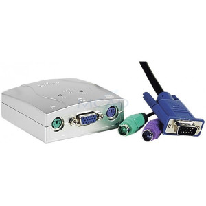 Commutateur électronique - KVM 2 ports VGA/PS2 avec câbles intégrés