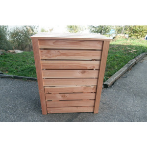 Composteur en bois douglas - Dimensions (L x l x H) mm : 430 x 720 x 1000