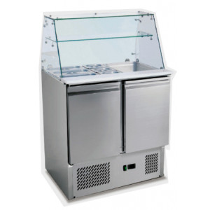 Comptoir réfrigéré inox - Réfrigération ventilée  +2°C/+8°C