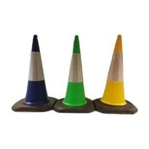 Cone de signalisation ECO FOOT COLOR CLASSE 2  - Hauteur (cm) : 100 / 75 ; Poids (kg) : 7.5 / 4.4 