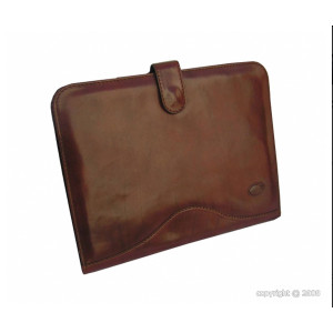 Conférencier marron en cuir de vachette - Dimensions (L x h) : 34 x 26 cm