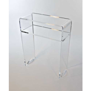 Consoles en Plexiglas Cristal ou Satiné Dépoli - Plexiglas épaisseur 1.5 cm - Dimensions (L x P x H) 58 x 25 x 74 cm