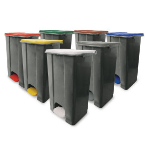 Conteneur recyclé tri sélectif 80 litres - Plastique recyclé - Capacité : 80 L - Conforme à la méthode HACCP