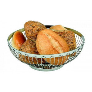 Corbeille à pain inox ronde - Inox 18/8 - 2 modèles au choix: 17 ou 25,5 cm en diamètre