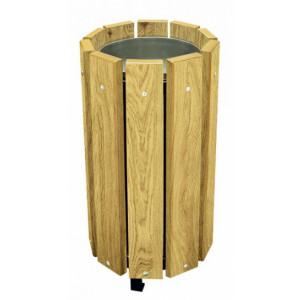 Corbeille extérieur en bois - Capacité : 63 L - Lames en pin traité ou bois exotique - A sceller