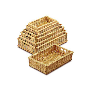 Corbeilles à pain osier blanc - Dimensions (L x l x H) cm :  De 32 x 23 x 10 à 84 x 52 x 15