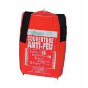 Couverture anti feu boitier kit mural - 100 % fibre de verre - Coffret en ABS rouge - Conforme à la norme BS EN 1869 - Fixation murale