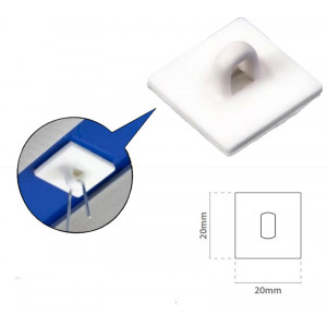 Crochet adhésif de plafond PVC - Plastique - carré ou rond