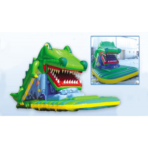 Crocodile gonflable jeux d'enfant - Dimensions : longueur 10,3m x largeur 5,6m x hauteur 3,6m