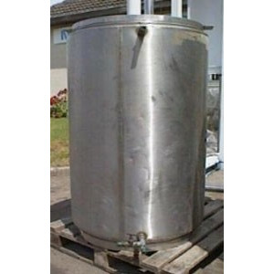 Cuve double enveloppe 500 litres occasion - Réservoir en acier inox pour stockage produits liquides