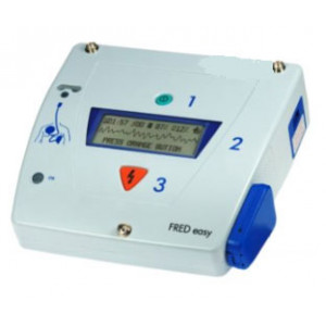 Défibrillateur automatique portatif usage simple public - Défibrillateur FRED easy Online connecté en permanence au réseau