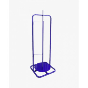 Dérouleur vertical pour papier kraft bleu - Dimensions : 51 x 51 x H 153 cm	