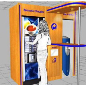 Distributeur automatique de boissons chaudes ou froides - Lettrage
