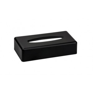 Distributeur de mouchoirs rectangulaire - Matière : ABS - Capacité : 1 boîte - Coloris : noir
