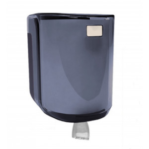 Distributeur de papier rouleau - Capot ABS transparent fumé - 4 points de fixation- Dim ( L x l x H ) : 220 x 220 x 310 mm