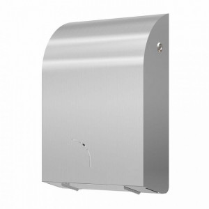 Distributeur de rouleaux papier toilette - Capacité : 1 rouleau - Dim : H.535 x L.375 x P.144 mm - Matériau : acier inox brossé
