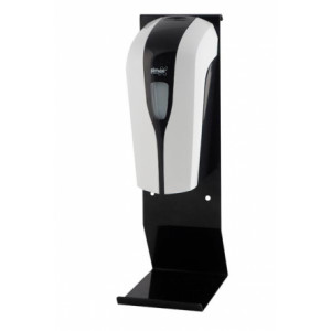 Distributeur automatique de savon à poser sur table - Capacité : 1 L - Automatique  - ABS Blanc et pied noir