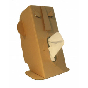 Distributeur mouchoirs cartonné - Dimensions monté : h 32 x 21 x 19 cm