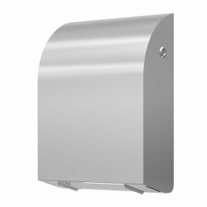 Distributeur rouleau papier toilette - Capacité : 1 rouleau JUMBO - Dim : H.460 x L.338 x P.144 mm - Matière : acier inox brossé