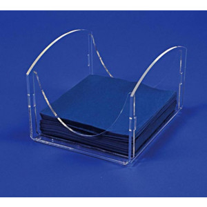 Distributeur serviette en papier - Plexiglas ép 4mm - pour serviettes 17/17 cm maximum - Capacité 12 cm