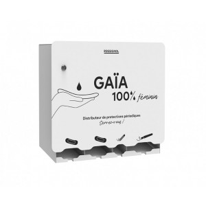 Distributeur de protections périodiques GAIA  - 2 colonnes de 50 serviettes hygiéniques - 2 colonnes de 100 tampons