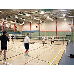Éclairage terrain de badminton - 2 lignes de 4 projecteurs Led d'une puissance de 150W