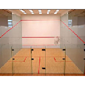 Éclairage terrain de squash - 2 lignes de 3 projecteurs de 100 W Led