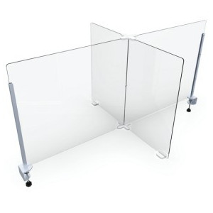Séparateur plexiglass pour table - L : 120, 140, 160 cm - l : 80 cm - H : 60 cm