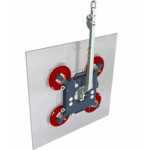 Chantier basculeur rotatif pour matériaux non poreux 4 ventouses - Convient pour le transport verticale du verre plat sur site.