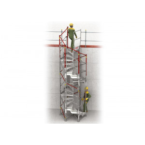 Escalier de chantier hexagonal - Hauteurs : jusqu’à 4,90 m