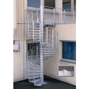 Escalier métallique de secours - Escalier hélicoïdal ou droit