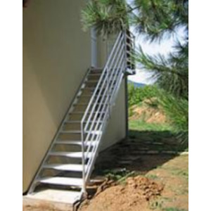Escaliers aluminium - Droit - Avec palier - En quart tournant