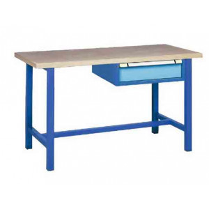 Etabli d’atelier avec tiroirs - Capacité de charge : 360 Kg à 1500 Kg - Hauteur de travail : 940 mm ou 840 mm - Bleu pigeon NCS S 4040-R70 B / Bleu clair NCS S 1060-R80 B